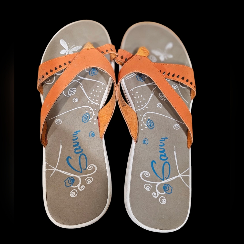 Womens Savvy Orange Women's Sandals Size‎ 9